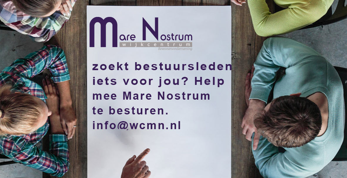 Wijkcentrum Mare Nostrum zoekt bestuursleden