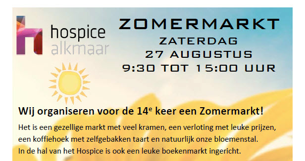 Jaarlijkse zomermarkt Hospice Alkmaar
