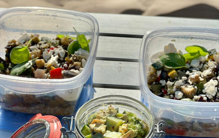 Parelcouscous met gebakken groenten en feta