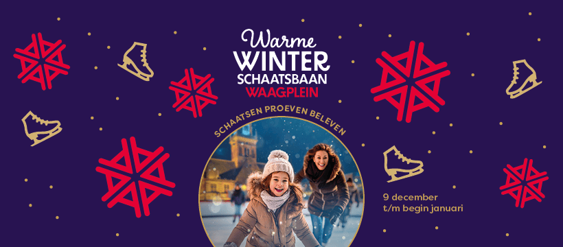 Warme winterschaatsbaan op het Waagplein