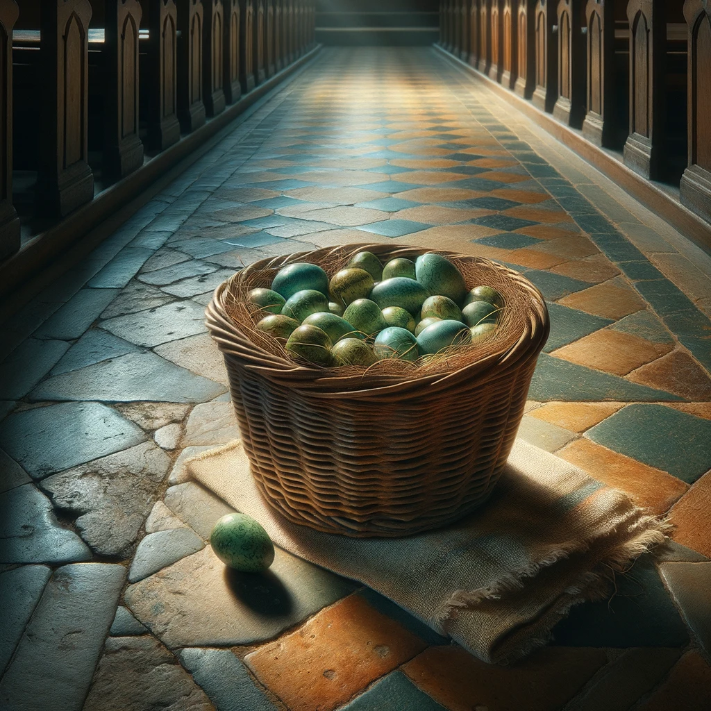 Paaseieren zoeken in de Grote Kerk Alkmaar