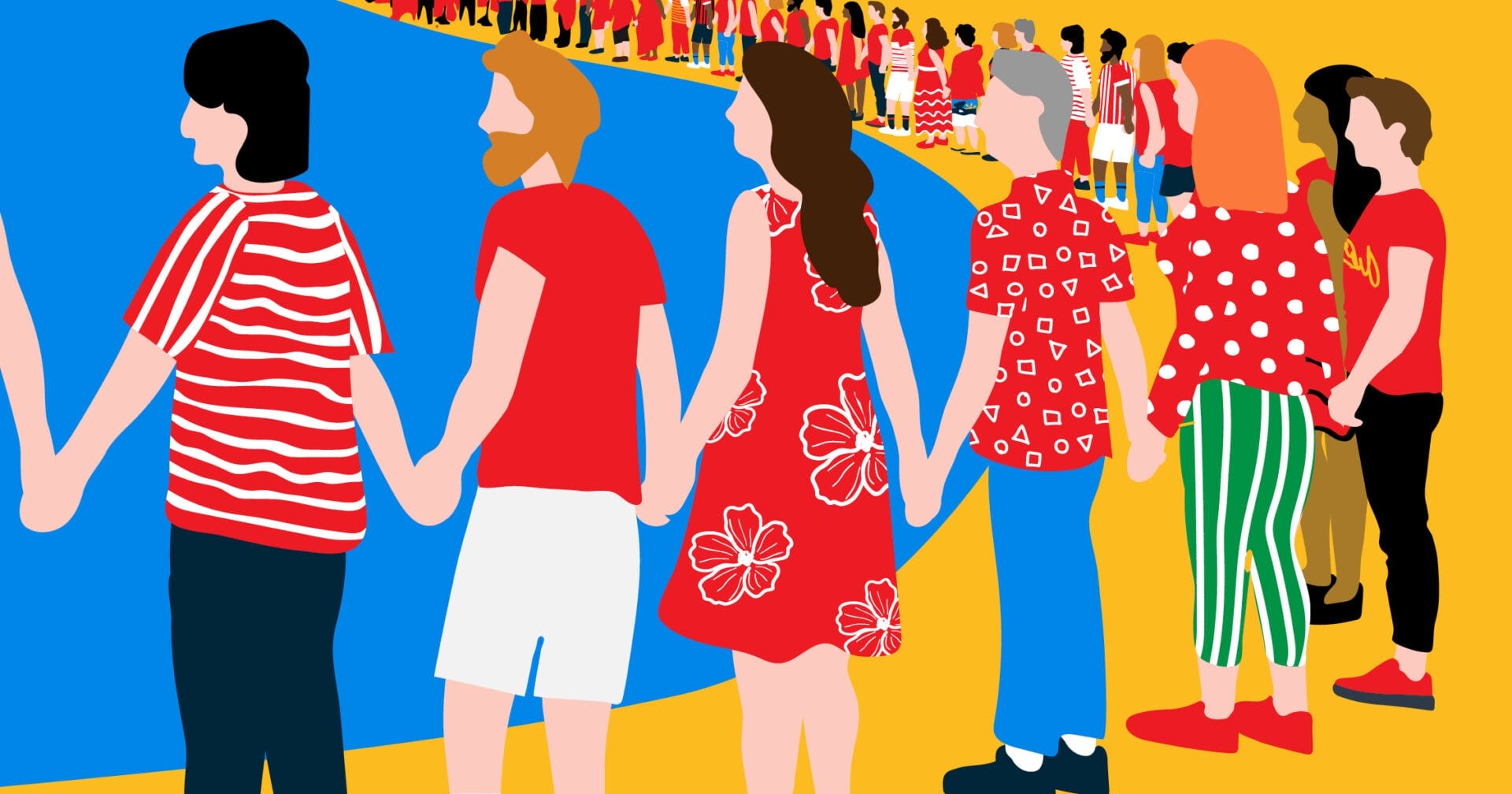 Langste human chain ooit langs de Alkmaarse kust