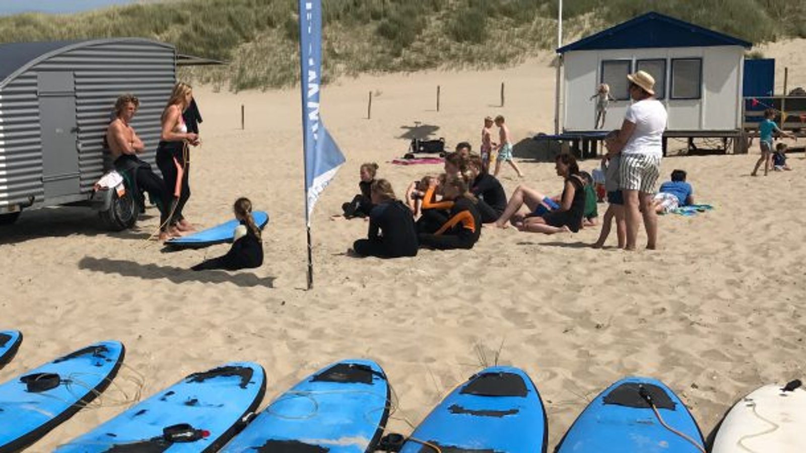 Strandspullen stallen bij Bergen aan Zee