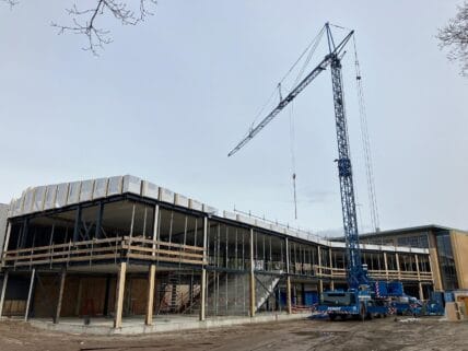 Hoogste punt van de nieuwbouw van de Berger Scholengemeenschap